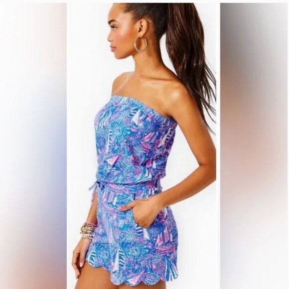Lilly Pulitzer Jace Romper Its a Sailabration size Large - Picture 1 of 6